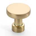 Amerdeco 30 Pack Brushed Brass Kitchen Cabinet Knobs Single Hole Cabinet Pulls Round Gold Drawer Knob Dresser Knobs for Bathroom Cabinets
