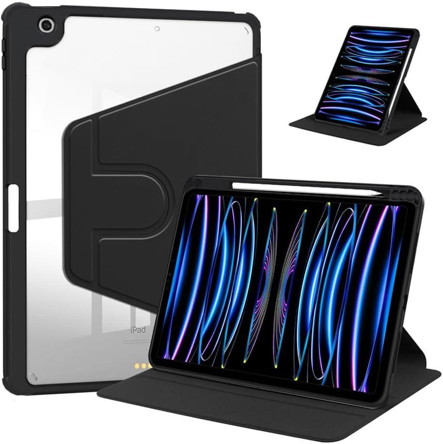 360° Rotating Stand Case for iPad 9th/8th/7th Generation 2021/2020/2019 10.2 Inch, Auto Wake/Sleep, for iPad 7 8 9 Gen 10.2" Leather Cover with Pencil Holder