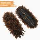 Mohawk Wig Kinky Curly Brown Ponytail with Bangs,Short Curly Synthetic Clip on Mohawk Brown Mix Black Ponytail Extension with Six Clips and Two Combs Fluffy Hair for Daily and Party Use 1B/30