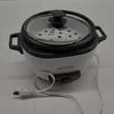 BLACK+DECKER 6-Cup Rice Cooker, RC506, 3-cup Uncooked Rice, Steaming Basket, Removable Non-Stick Bowl, One Touch