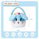 Wepop Easter Egg Baskets for Kids Bunny Basket with Folded Ears Easter Bag Buckets Hunting Gifts for Boys and Girls