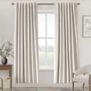 UHITECH Blackout Curtains for Bedroom Window 80 Inch Long Sliding Door Black Out Curtain for Living Room Darkening Drapes Thermal 2 Panels Set Track System (Ivory)
