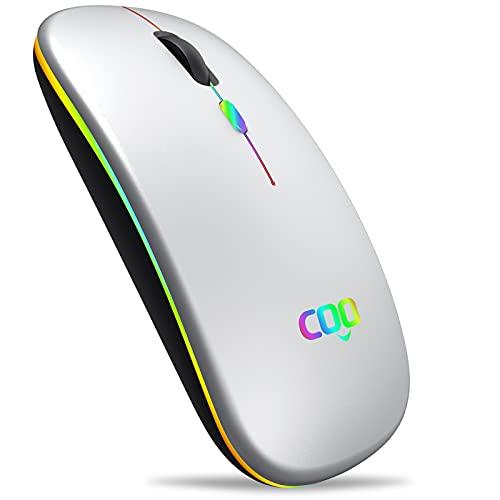 COO Wireless LED Dual Mode (Bluetooth 5.1 and 2.4G) Rechargeable Led Mouse with 3 Adjustable DPI for iPad OS 13, MacBook, Laptop, Mac OS 10.10