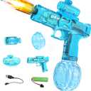 Electric Water Gun for Kids & Adults - Automatic Squirt Gun with Muzzle Flash & Water Spray Sound, Summer Outdoor Water Blaster Pistol Pool Beach Party Toys for Boys Girls(Blue)