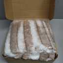 FUTEI Pack of 2 Faux Fur Plush Throw Pillow Covers 26x26 Inch Soft Tie Dye Striped Textured Farmhouse Decorative Euro Pillow Shams Modern Home Decor for Couch Bed Living Room, Brown White