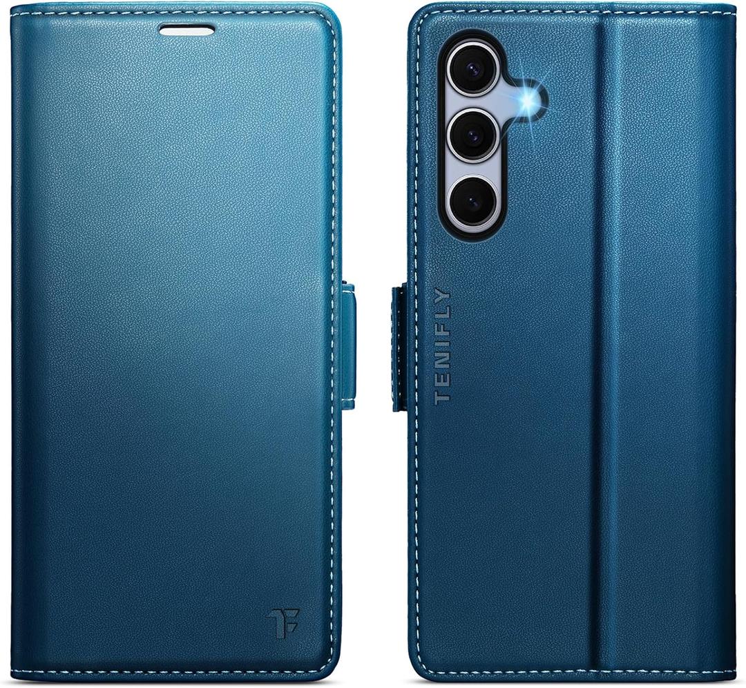 for Samsung Galaxy S25 Case Wallet with RFID Blocking Card Holder, PU Leather Kickstand Protective Flip Phone Cover Fit for Galaxy S25 6.2", Blue