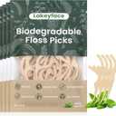 200 Count Biodegradable Dental Floss Picks, Eco Friendly Plant-Based Tooth Flossers for adults, Tear-Resistant Floss Sticks with Wide Handles, Vegan & BPA Free Dental Floss for Natural Oral Care, Mint