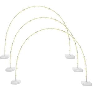Frienda 3 Sets 10 ft Light Arch for Christmas Holiday Garden Arch Stand with 3 Pcs 66ft 8 Modes LED Christmas String Lights for Xmas Wedding Doorway Pathway Yard Party(Warm Yellow)