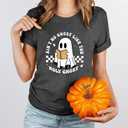 Halloween Teacher Shirts for Women Reading Books Shirt Funny Spooky Teacher Tee Halloween Party Short Sleeve Tops (XXL)