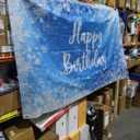 Snowflake Themed Happy Birthday Banner. 6'L x 3.5'H