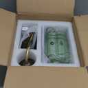 Antique Gold Milk Glass Wall Sconce - Vintage Green Shade & Brass Finish Base - Indoor Wall Lighting Fixture for Living Room, Bedroom, Bathroom, Hallway, Entryway (Green)