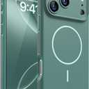 3 x Magnetic for iPhone 17 Pro Case, [Matte Solid Color] [Full Camera Protection] Protective Case for iPhone 17 Pro - Deep Green