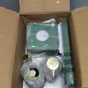 Bathroom Accessories Set 6 Piece Bath Ensemble Includes 2 Soap Dispensers, Tumbler Cup, Soap Dish,Tissue Box Cover, Vanity Tray Countertop Decor (Green)