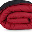 Bare Home Twin/Twin Extra Long Comforter - Reversible Colors - Goose Down Alternative - Ultra-Soft - Premium 1800 Series - All Season Warmth - Bedding Comforter (Twin/Twin XL, Black/Red)
