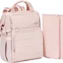 BELALIFE Baby Diaper Backpack Bag, Baby Essentials Travel Backpack for Moms Dads, with Changing Pad, Insulated Bottle Holders & Stroller Straps, Pink