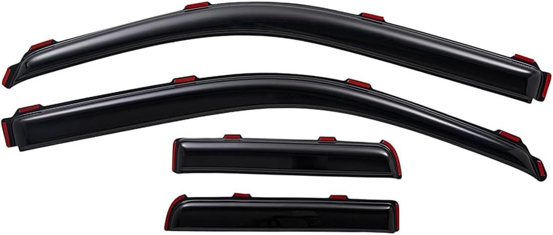 Lightronic Extra Durable Clip-on in-Channel Auto Vent Window Visor, Fits 2004-2014 Ford F-150 SuperCab (EXCLUDES 2004 F-150 Heritage), UV Protection Rain Guard, Original Wind Deflector, Smoke, 4-Pcs