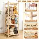 Stuffed Animal Storage & Organizer, Wooden Stuffed Animal Holder, Large Capacity Stuffy Storage Organizer, Cute Zoo Toy Holder for Playrooms, Nursery, Toddler Rooms & Bedrooms - 54 Inch