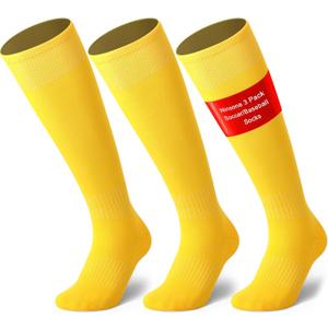 3 Pairs Soccer Baseball Sock, Youth Men and Women Knee High Softball Football Socks for Sports (Large)
