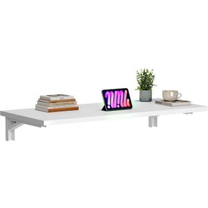 Need Fold Wall Mounted Table Folding Workbench Length 47.2" Width 20" Perfect Addition to Garage & Shed/Home Office/Laundry Room/Home Bar/Kitchen & Dining Room White AC15-12050WW-ND, L47.2" * W20"