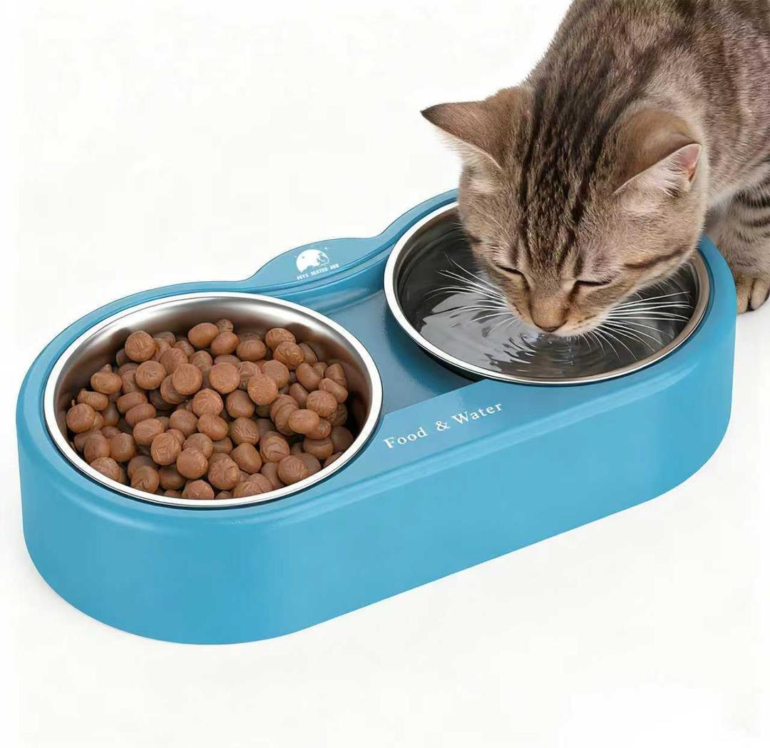 Heated Water Bowl for Dog & Cat, Outdoor Heated Dog Bowl Provides Drinkable Water & Food in Winter, Heated Pet Bowl for Outside, Smart Thermal-Dish for Rabbit, Chicken, Duck, Squirrel (110 OZ)