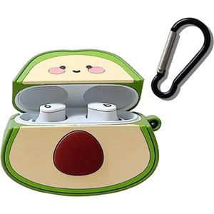 Compatible with Beats Studio Buds Case, 3D Cute Cartoons Anime Full Body Protective Cover with Keychain, PVC Earphone Protective Case for Beats Studio Buds Charging Box Covers (Avocado)