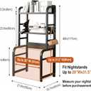 Nightstand Shelf Organizer, 2-Tier Over Nightstand Storage Shelf, Compact