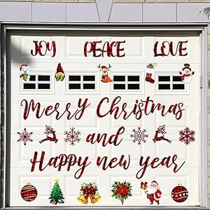 30 Pcs Christmas Garage Door Magnet Decorations Merry Christmas Winter Snowman Snowflake Santa Claus Garage Decorations for Refrigerator Car Bulletin Board Car (Cute Style)