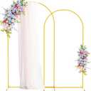 Putros Wedding Arch Stand Gold Metal Arch Stand Set of 2 (7.2FT/6.6FT) Chiara Arched Frame for Birthday Party Baby Shower Ceremony Decoration