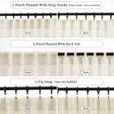 Pinch Pleated Curtains 2 Panels, Linen Textured Semi Sheer Curtain 84 Inches Long Back Tab Light Filtering Voile Window Drapes for Living Room, Bedroom and Farmhouse, 40 Inch x 84 Inch Ivory