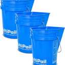 5-Gallon Bucket with Paint Tray, Dustpan Edge, Pour Spout, 3-Pack