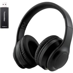 Wireless Over-Ear TV Headphones for Seniors with ANC, Bluetooth 5.3 & 3-in-1 Transmitter (USB/RCA/AUX) for Non-Bluetooth TVs, 35H Playtime, 220g Lightweight Foldable, Gifts for Elderly Parents
