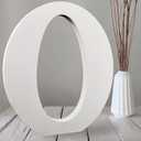 AOCEAN 10 Inch White Big Wood Letters, Unfinished Wooden Letters for Wall Decor Decorative Standing Letters Slices Sign Board Decoration for Craft Home Party Projects (O)