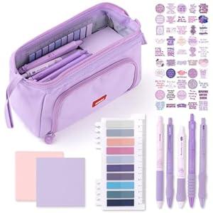 HVOMO Pencil Case Large Capacity Pencil Pouch Handheld Pen Bag Cosmetic Gift for Office School Teen Girl Boy Men Women Adult (Blue)