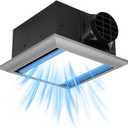 Bathroom Exhaust Fan with Light, 160 CFM 1.0 Sone, 6000K LED & Blue Night Light,Aluminum Bathroom Fan Light Combo, 10''x10'' Mounting Hole, Easy Install for Home Bathroom Ventilation (Grey)