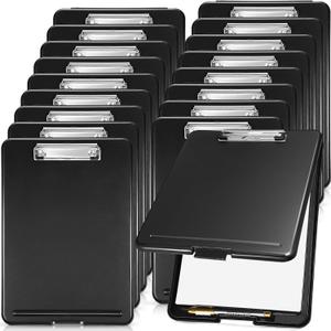 Epakh 18 Pcs Clipboard with Storage Bulks Plastic Storage Foldable Nursing Clipboard with Low Profile Clip for Student Teacher Nurse Employee, 9.5 x 13.5 Inch