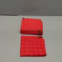 Homaxy Kitchen Towels and Dishcloths Set, 12 x 12 and 13 x 28 Inches, Set of 8 Bulk Cotton Terry Kitchen Towels Set, Checkered Designed, Soft and Super Absorbent Dish Towels, Red