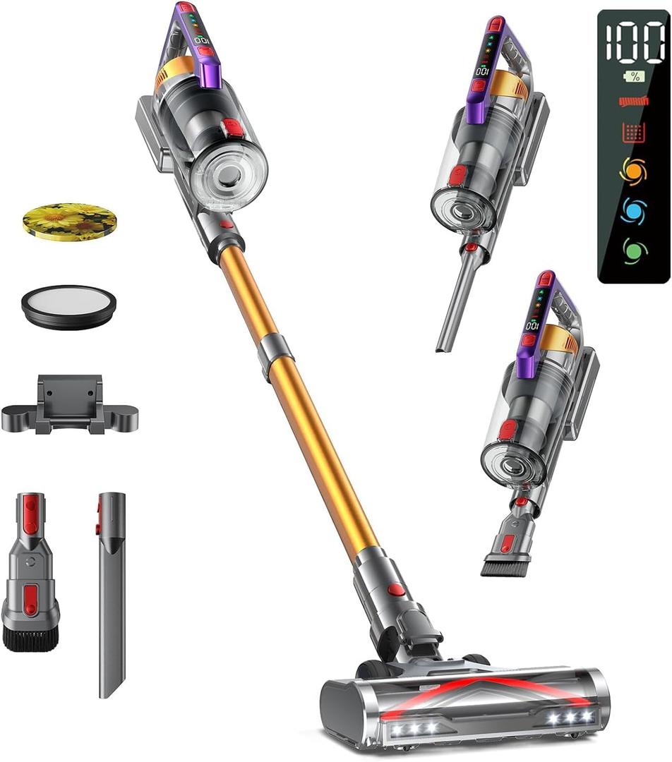 Cordless Vacuum Cleaner, 600W 50Kpa 70Mins, Handheld Cordless Vacuum, All Floors/Sofas/Pet Hair