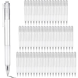 Ctosree 100 Pcs White Barrel Gel Pens 0.7mm Retractable Black Ink Pens Fine Point Tip Ball Point Aesthetic Pens Bulk Click Office Pens for Smooth Writing Drawing Sketching Journaling Supplies