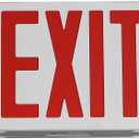 TANLUX Red Exit Sign with Emergency Lights, LED Emergency Exit Light with Battery Backup, UL Listed, AC 120/277V, Commercial Emergency Lights Combo for Business - 1 Pack (White Housing+Red Letter)