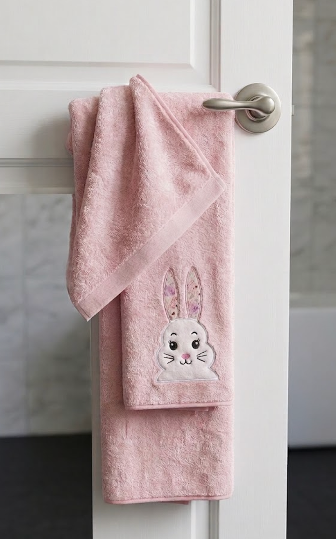Absorbent Kids Towels for 1-5 Years Old Baby Girls Boys Bath Beach Essentials Blanket, Pink Bunny