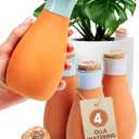 4 Pcs Ollas Terracotta Watering Pots Large - 14 Oz Terracotta Self Watering Globes for 1-Week Easy to Refill - Clay Garden Olla Pots Plant Waterers While On Vacation Outdoor & Indoor [4, Multicolor]