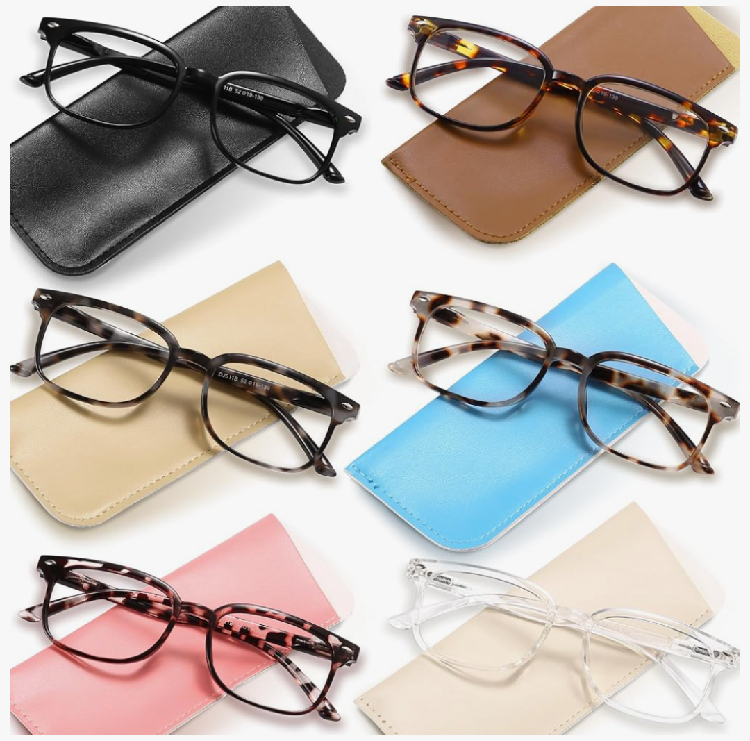 NOVIVON 6 Pack Reading Glasses for Women, Reading glasses men, Blue Light Blocking Readers, Computer eye glasses