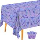 3PCS Demon Hunters Birthday Tablecloth Decorations, Purple Demon Energy Pattern Grad 9FT Tablecover Sparkling Holographic Laser Korean Idol Movie Decor for KidsParty Birthday Graduation Bachelor