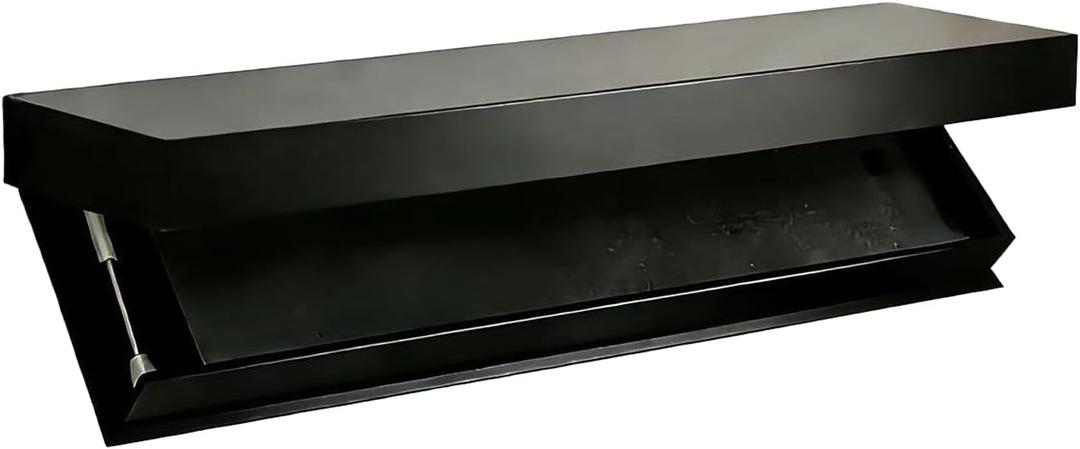 Magic Flap Hidden Shelf with Secret Compartment, Wall Mounted Floating Shelf with Concealed Storage Drawer, Hidden Compartment Shelf for Home Office Living Room, Black