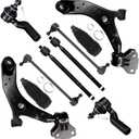SCITOO 10pcs Front Suspension Kit Lower Control Arm And Ball Joint Outer Inner Tie Rod End w/Boot Sway Bar End Link Replacement for 2010-2013 for Mazda 3 2010-2013 for Mazda 3 Sport