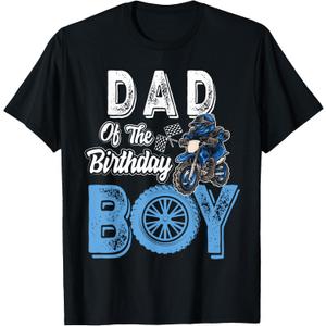Dad of the Birthday Boy Dirt Bike B-day motocross Party T-Shirt (M)