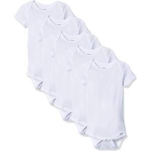 Gerber baby-girls 5-pack Solid Onesies Bodysuits (4T, White)