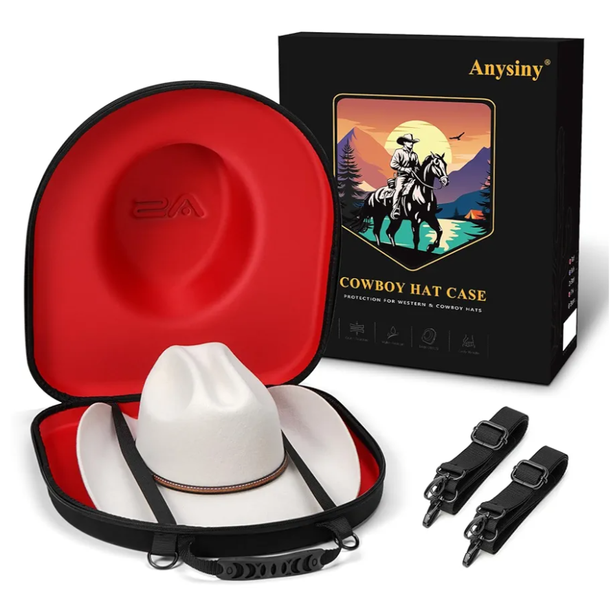 Hat Box for Travel-Crush Proof Hat Travel Case for Cowboy Hats Holder Storage Box Organizer Cap Carrier with Adjustable Carry Strap