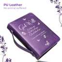 DEHITE Bible Cases for Woman Leather Bible Covers for Women Carrying Bag for Woman Pen Slots Zippered Pocket Premium Faux Leather Holder Christian Floral Accessories