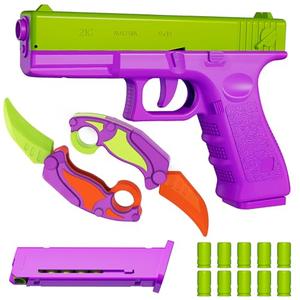 Fidget Gun Set, 3D Printed, Shell Ejecting with Fidget Toys - Stress Reducing for Kids & Adults with ADHD, Anxiety